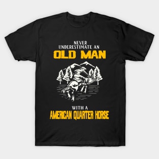 riding old man american quarter horse T-Shirt